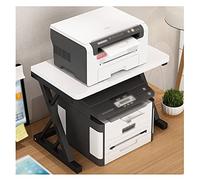 HDBCYUAZ Printer Shelf Desktop Printer Stand Stainless Steel Frame, Office Fax Machine Scanner Bracket Study Room Book Storage Rack（black）(Wit)
