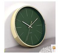 HDBCYUAZ Round European-style Metal Frame Wall Clock Exquisite Simple Modern Mute Does Not Disturb The Bedroom Grass Green(A)