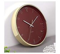 HDBCYUAZ Round European-style Metal Frame Wall Clock Exquisite Simple Modern Mute Does Not Disturb The Bedroom Grass Green(B)