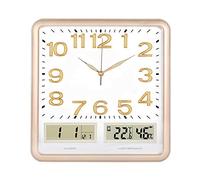HDBCYUAZ Simple Square Wall Clock LED Digital Time Temperature Display Multi-function Night Light Function(C)