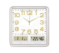 HDBCYUAZ Simple Square Wall Clock LED Digital Time Temperature Display Multi-function Night Light Function(B)