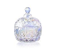 HDBCYUAZ Sugar Bowl Glass Sugar Bowl Snack Storage Jar with Lid Dustproof Dried Fruit Tea Jewelry Jar Coffee Cube Sugar Jar Four Colors Available Sugar Pot(C,L)