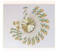 HDBCYUAZ Tabletop Clock Peacock Clock Wall Living Room Simple Modern Fashion Creative European Style Personality Silent Quartz(C)