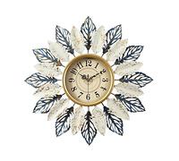 HDBCYUAZ Wall Clock Modern Leaf Shape Decoration Bedroom Living Room Mute Wall-mounted Clocks Office Classroom No Tick Battery-powered(B,L)