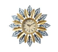 HDBCYUAZ Wall Clock Modern Leaf Shape Decoration Bedroom Living Room Mute Wall-mounted Clocks Office Classroom No Tick Battery-powered(A,L)