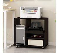 HDBCYUAZ Wooden Printer Rack Household Removable Storage Rack File Books and Magazines Desktop Computer CPU Case Storage Rack Office Side Cabinet(B)