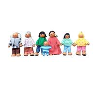 HDBHSBE 7PCS Dollhouse People Simulation Wooden Dollhouse People Adjustable Posture Doll House Figures Delicate & Cute for Girls Toddler Kids Play Gifts Wooden