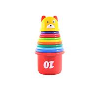 HDBHSBE Baby Bear Educational Toys Stacking Nesting Cups Building Toys Stack Up Cups 9-Piece Set for Kids with Figures and LettersBuilding for kids