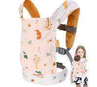 HDBHSBE Baby Doll Carrier, Front and Back Doll Carrier Flower Pattern Cotton with Adjustable Buckle Baby Dolls Stuffed Animal for 2-6 Years Little GirlsBaby
