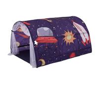 HDBHSBE Bed Tent for Children 55.1x39.4x31.5 Inch Up Play Tunnel Space Galaxy Starry Sky Bed Tunnel Portable Kids Tent Indoor with Net Curtain & Carry Bag Kids Indoor