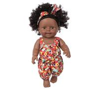 HDBHSBE Black Baby Dolls 12'' Vinyl Soft & Safe Realistic Baby Doll African Curls Reborn for Boys Girls Gift, Style 2 Black Dolls