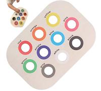 HDBHSBE Color Sorting Toys, 11x7 Inch Wooden Sensory Tray with 10 Color Holes, Entertaining Educational Sensory Sorting Toys for Toddlers 3-5, Alzheimer, Dementia Tray