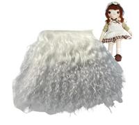 HDBHSBE Doll Hair Wefts 4x4 Inch Curly White Doll Hair Natural Realistic Wig DIY-Friendly Wool Craft for Making, Figurine, Art Craft