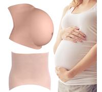 HDBHSBE Fake Pregnant Belly 6-8 Months Fake Pregnancy Belly Realistic Silicone Artificial Baby Bump Soft Skin Touch Wearable Pregnant Bodysuit for Actor Performance MaternityFake