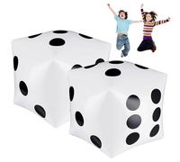 HDBHSBE Inflatable Dice 2PCS 11.8x11.8 Inch Big Dice PVC Large Blow up for Indoor Outdoor Beach Pool Party Game White Large