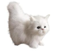 HDBHSBE Realistic Cat Cute Standing Cat Plush Simulated Artificial Faux Fur Doll Decorative Detailed Fake Photography Prop, White Realistic