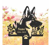 HDBMHDBM Custom German Shepherd Memorial Metal Sign,Personalized Memorial Stake,Metal Garden Stake,Geometric Metal Stake,Outdoor Sign,Sympathy Gift,Garden Yard Lawn Cemetery Decor