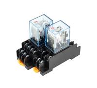 HDBNCAP MY2NJ MY4NJ Small DIN Rail Electromagnetic Relay DC 12V DC 24V AC 110V AC 220V with Socket Base 2NA 2NC(MY2NJ,AC 110V)
