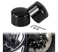 HDBUBALUS Front Axle Cover Caps Set Fit for Harley Sportster XL 1200 Dyna Softail Fat Boy Touring Street Road Electra Tri Glide 2 pcs Black
