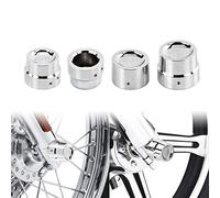 HDBUBALUS Front Rear Axle Nut Covers Axle Caps Fit for Harley Sportster XL 1200 Dyna Softail Fat Boy Touring Street Road Electra Tri Glide 4 pcs Chrome