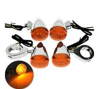 HDBUBALUS Front Rear LED Bullet Turn Signal Light 39mm Fork Clamp Indicator Blinker Compatible with Harley Harley Sportster Dyna Bobber Suzuki Kawasaki Cruiser Street Custom Bike 4 Pcs