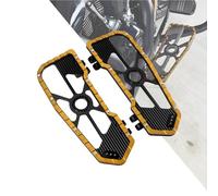 HDBUBALUS Motorcycle Floorboards Driver Footboards Wide Foot Pegs Board Pedal Compatible with Toouing Electra Road Street Glide Softail Road King Yellow Edge