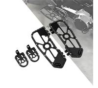 HDBUBALUS Motorcycle Floorboards Driver Passenger Footboards Wide Foot Pegs Board Pedal Compatible with Toouing Electra Road Street Glide Softail Road King Black Edge
