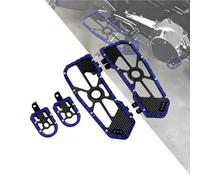 HDBUBALUS Motorcycle Floorboards Driver Passenger Footboards Wide Foot Pegs Board Pedal Compatible with Toouing Electra Road Street Glide Softail Road King Blue Edge