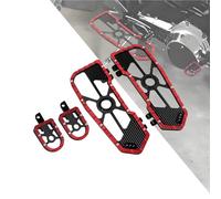 HDBUBALUS Motorcycle Floorboards Driver Passenger Footboards Wide Foot Pegs Board Pedal Compatible with Toouing Electra Road Street Glide Softail Road King Red Edge