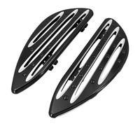 HDBUBALUS Motorcycle Floorboards Front Floorboards Driver Foot Peg Footrest Pedal Fit for Harley Touring Softail Dyna Street Road Glide Black 1 Pair