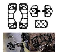 HDBUBALUS Motorcycle Floorboards Set w/Brake Pad Driver Passenger CNC Wide Foot Pegs Chopper Bobber Footboards Fit for Harley Touring Softail Road Glide Dyna