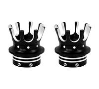 HDBUBALUS Motorcycle Front Axle Nut Cover Caps Crown Compatible for Harley Softail Dyna Sportster Touring Road King Electra Street Glide 2002-2020 (Black&White)