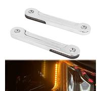 HDBUBALUS Motorcycle Front LED Flush Fork Turn Signals Brackets For Harley Touring Street Glide Road King 1998-2023 (Color: Chrome)