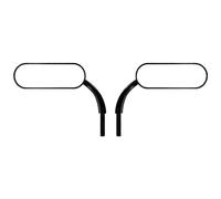 HDBUBALUS Motorcycle Mini Oval Rearview Mirror Fit For Harley Sportster Softail XL Gloss Black