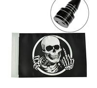 HDBUBALUS Motorcycle Rear Side Flagpole Mount Adjustable Luggage Rack Skull Flag Fit for Harley Sportster XL 883 1200 Touring Black