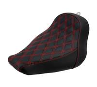 HDBUBALUS Motorcycle Solo Seat Cushion Diamond Leather Seat Compatible with Harley Breakout Fatboy 2018-2023 (Red Thread)