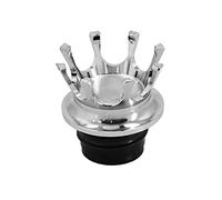 HDBUBALUS Motorcycle Vented Gas Cap King Crown Fuel Tank Cap with Right-Hand Threads Fit for Harley Sportster Dyna Touring Road King Softail Trike Freewheeler FLRT Chrome