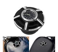 HDBUBALUS Motorcycle Vented Gas Cap Right-Hand Threads Fuel Cap with Clock with Fit for Harley Sportster Dyna Touring Road King Softail Trike Freewheeler