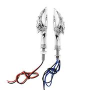 HDBUBALUS Skull Turn Signals LED Blinker Indicator Light Fit for Harley Crusier Bobber Chrome