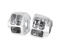 HDBUBALUS Switch Housing Cover Handlebar Switch Case Fit for Harley Dyna Softail Breakout Fat Bob Boy Low Rider Sportster XL Chrome