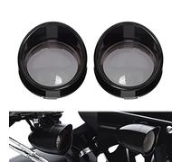 HDBUBALUS Visor Style Turn Signals Light Covers Indicators Lens Fit for Harley Touring FLHX Sportster Softail Dyna Gloss Black