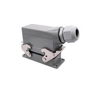 HDC-HE-024 Heavy Duty 24 Pin Screw Connection Industrial Rectangular Connector - 16A 500V Waterproof Plug 1pc(Hdc-he-024-3)