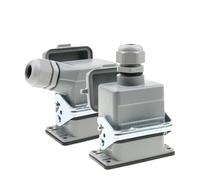 HDC-HE-06 Rectangular Heavy Duty Connector 6 Pins Industrial Aviation Waterproof Plug Socket with Protective Cover 500V 16A