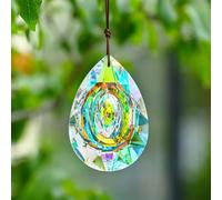 HDCRYSTALGIFTS 1PCS Colorful Lamp Prisms Parts Chandelier Glass Crystals Hanging Longan Drops Pendants 76mm