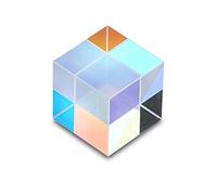 HDCRYSTALGIFTS 20mm RGB Dispersion Prism Optical Glass X-Cube Prism for Teaching Light Spectrum Physics- Gift of Light
