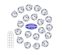 HDCRYSTALGIFTS 20Pcs 1.75 inch/40mm Clear Crystal Ball Prism Pendant Suncatcher for Feng Shui/Divination or Wedding/Home/Office Decoration