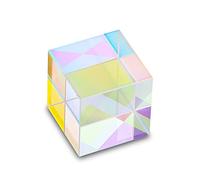 HDCRYSTALGIFTS 25mm Optical Glass X-Cube Prism RGB Dispersion Prism Physics and Decoration Light Spectrum Educational Model Photography Props