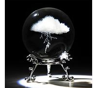 HDCRYSTALGIFTS 3D Crystal Cloud Sculpture Paperweight with Stand, 60 mm