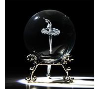 HDCRYSTALGIFTS 3D Laser Engraved Ballerina Dancing Crystal Ball Paperweight Elegant Ballet Dancer Girl Figurine Glass Sphere Home Art Decor (60mm,2.4inch)