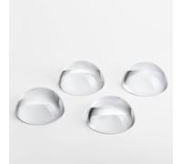 HDCRYSTALGIFTS 4Pcs 4.82cm Crystal Dome Magnifying Paperweight, Clear Distortion-Free Optics Convex Lens Set for Physics Classroom Home Decor Graduation Gifts